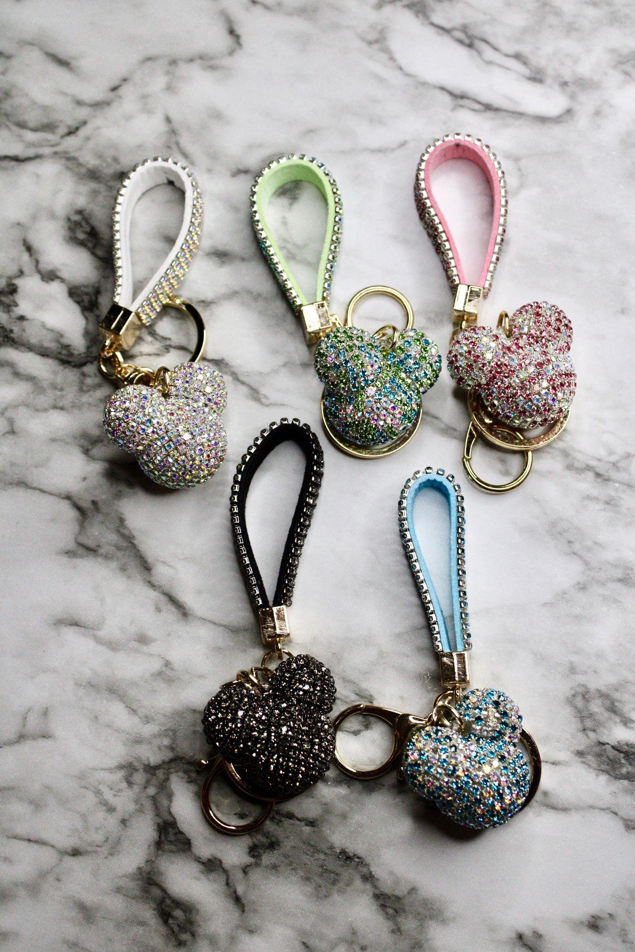 Rhinestone Ear Keychain