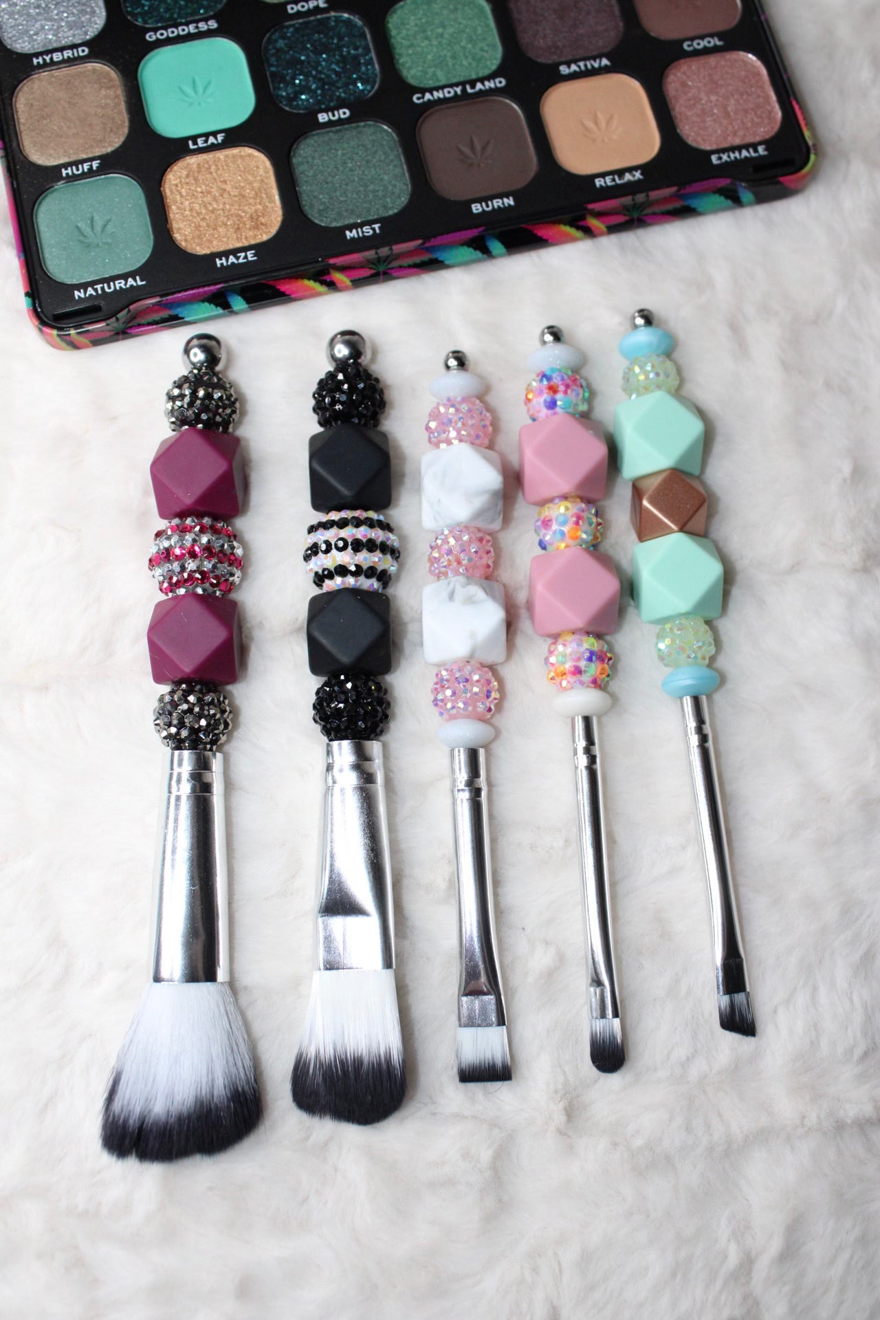 Rhinestone Makeup Brush Set